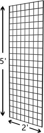 NEESEEYEE Heavy Duty Commercial Grade Gridwall Panels – Grid Panel for Any Retail Display, 2’ Width x 5’ Height, 4 Gridwall Panels Per Carton (Black Finish)