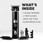 The Beard Club Professional T-Blade Beard Trimmer for Men LT - Barber Electric Shaver, Mustache & Hair Clippers for Men Zero Gapped Cordless Buzzer Hair Trimmer & T Liner - Edger Line Up Grooming Kit