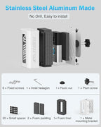 MIIGII Anti-Theft Doorbell Mount for Ring Doorbell 4/ 3/ 2/ 1, No Drill Adjustable Video Doorbell Cover Holder for Home Apartment Office Room, Waterproof Stainless Metal Made, White