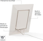 Aura Walden 15" WiFi Digital Picture Frame | Wirecutter's Best Digital Frame for Gifting | Send Photos from Your Phone | Quick, Easy Setup in Aura App | Free Unlimited Storage | White Clay