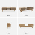mopio Ensley TV Stand, Mid Century Modern for 55/60/65 inch TV, Farmhouse TV Stand, Entertainment Center with Storage, TV and Media Console for Living Room (Oak, 59" Low)