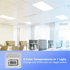 Aphyni 42 Pack 2x4 LED Flat Panel Light, Bright 9100LM Flush Mount Office Kitchen Ceiling Light Fixtures,Dimmable,Selectable 5 CCT 3000K/4000K/5000K/5700K/6500K, 5 Wattages 30W/40W/50W/60W/70W