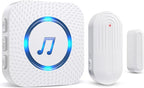 Door Chime,Wireless Door Open Alarm-SANJIE Door Entry Chime with 26 Chimes 5 Adjustable Volume Mute Mode for Business/Home/Store, Pool Alarm with 500ft Range LED Indicators, 1 Receivers + 1 Sensors