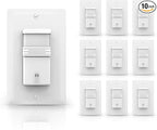 ECOELER 10Pack Occupancy Motion Sensor Light Switch, PIR Infrared Motion Activated Wall Switch, Neutral Wire Require, Single Pole Sensor Switch for CFL/LED/Incandescent Bulb, UL Listed