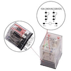 TWTADE/AC 24V Relay 10A Electromagnetic Power Coil Relay 8 Pins DPDT 2NO+2NC with Indicator Light and Socket Base -YJ2N-LY