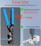 Rapink RJ45 Keystone Jack Cat6 10G Support, Keystone Jacks UTP 25 Pack for Wall Plate and Patch Panel, Rj45 Keystone 90 Degree Orange Color for Cat6, Cat5e, Cat5 Cabling