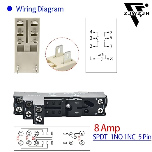6 Pcs 8Amp Mini Relay Switch 110V 120V AC with Test Button DPDT 2NO 2NC Socket Base with Indicator LED Light UL Certification