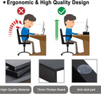 TEAMIX 2 Pack Monitor Stand Riser-20 inch, Black Desktop Stand for PC/TV/Laptop/Printer, Keyboard Shelf Organizer Wood Monitor Riser with Storage