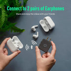 ADAM elements EVE II Bluetooth Transmitter + Receiver - Wireless Audio Adapter w/Foldable Dual 3.5 mm AUX Plug for Nintendo Switch, TV, Home/Car Stereo, Airline in-Flight Systems