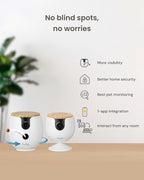 Furbo [New Mini 360° Camera + Mini Cam [New Subscription Required at Setup] (2-Camera Bundle Nanny Pro Subscription): Pet Safety Alerts, Dog & Cat Cameras with Speaker, Phone App & Night Vision