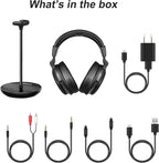 SIMOLIO Wireless Headphones for TV with Clear Dialog Mode, Boosted Volume & Spare Battery for Seniors, Comfortable TV Watching w/L/R Balance, by-Pass, Charging/Transmitter Stand 2-in-1, No Pairing