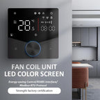 WiFi Central AC Thermostat Energy Saving Control Wall Mounted Programmable Temperature Controller for Smart Home (Black)