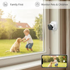 ciciglow 2K Window Camera, 2.4GHz & 5GHz WiFi Indoor Camera for Home Security, with AI Full Color Night Vision, PIR Motion Detection, Anti Glare