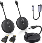 YUYUNLOMN Wireless HDMI Two Receivers and One Transmitter,165FT/50M,@60fps,Up to 4 RX(TVs),2.4/5GHz Wirelessly Stream to Multiple Screens,HDMI Wireless Adapter for TV Box/DSLR Camera/Projector/Laptop
