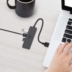Kingwin USB Hub 4 Port USB 3.0 Data Hub for Mobile SSD, MacBook, Mac Pro/ Mini, iMac, Chromebook, Surface Pro, USB Flash Drives, Notebook PC, XPS, and More [Ultra Slim]