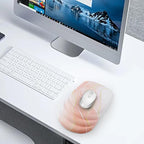 Mouse Pad Wrist Wrist Rest, Comfortable Memory Foam Wrist Rest, Non-Slip PU Base, Ergonomic Wrist Support and Arm Rests for Gaming, Office, Computer Use, Relieve Typing Pain (Pink Marble)