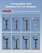 SmallRig Sling Handle Gimbal Handgrip for DJI RS 2 / RSC 2 / RS 3 / RS 3 Pro/RS 3 Mini/RS 4 / RS 4 Pro/RS 4 Mini, Adjustable Gip for Low Angle Shots, w/QD Socket