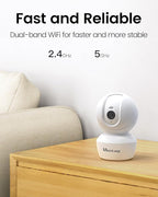 VIMTAG 4MP 5G Indoor Camera, Dog Camera with Speaker Pan 360° View, Cameras for Home Security Pet Baby with Motion Tracking Night Vision Phone App, 2-Way Audio, 24/7 SD & Cloud Storage,w/Alexa, 2Pack