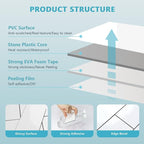 Vamos Tile Peel and Stick Backsplash Tile, 3''x6'' PVC Subway Tile, Stick on Backsplash for Kitchen/Bathroom/Fireplace,4-Piece Glossy Pure White with Dark Gray Grout