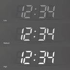 mooas 3D Pure Slim M LED Clock, Multi-Function LED Digital Clock (Calendar, Alarm, Temperature) (11.8" Slim M White Wall Clock with Remote Control)