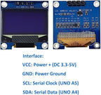 Haldzemo 0.96" OLED Display Module I2C IIC Serial 128X64 SSD1306 LCD Screen VCC GND SCL SDA (2 Pack, Yellow Blue)
