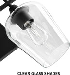 VONLUCE Bathroom Vanity Light, 4 Light Bathroom Light Fixture Over Mirror, Bathroom Wall Lamp with Clear Glass, Modern Black Vanity Lighting fixtures for Bathroom, Bedroom, Hallway