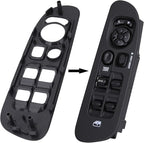 Obaee Driver & Passenger Door Window Control Switch Panel Bezel Compatible with 2002-2009 Dodge Ram 1500 2500 3500 Front Right & Left Window Button Border Trim, Black