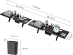CABTE Adjustable Steel TV Top Shelf, Floating TV Stand, Universal Monitor Shelf for Soundbar, Game Console, Cable Box, Router Shelves (Black,33.86"x4.7" with Boxes)