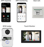 KeonBell 2 Wired Video Intercom System, 7 Inches Video Doorbell Camera with Monitor, Wired Video Door Phone HD Camera Kits Support tuya, Two Way Talk, Video Recording, Remote Unlock for Smart Home