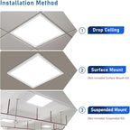 CycevSun 6-Pack 2x2 LED Flat Panel Light Drop Ceiling, 40W, Bright 4400LM, 3CCT 3000K/4000K/5000K Switchable, 0-10V Dimmable, 100-277V, ETL Listed