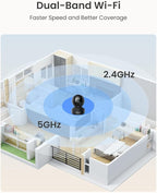 REOLINK E1 Pro(Black) 3K PT Wi-Fi Indoor Camera for Baby & Pet Monitoring, Auto Tracking, 5MP Night Vision Enhanced by F1.6 Aperture, Person/Pet/Baby Crying Detection, 2.4/5GHz Wi-Fi, Two-Way Audio