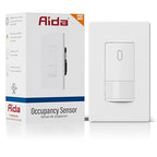 AIDA Single Pole Motion Sensor Light Switch w/Neutral Wire - 120° PIR Infrared Activation - CFL/LED/MLV/INC/HAL/Fan Compatible - UL Certified - 1 Pack,Matte White