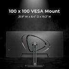 Deco Gear 34” Ultrawide Curved Gaming Monitor 3440×1440 UWQHD, 180Hz, 1ms MPRT, VA Panel, 1500R, HDR Ready, 100% sRGB, Adaptive Sync, Dual HDMI/DP, 21:9, VESA Mount, Tilt Adjustable - American Seller