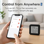 Toyanc Universal Remote Hub: WiFi IR Blaster with Built-in Temp & Humidity Monitor - Smart Home Automation for Air Conditioner, TV, & Audio - Compatible with Smart Life, Tuya, Alexa & Google