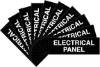 All Quality Basic Electrical Panel Sign - Fire Regulation Safety Compliance Sign - Black - Small (10 Pack)