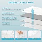 Vamos Tile 4-Piece Glossy Dolomite White Peel and Stick Backsplash Tile,3''x6'' PVC Subway Tile with White Grout, Stick on Backsplash for Kitchen/Bathroom/Fireplace