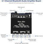 Bluetooth Audio Amplifier Board, ZK-TB21 2.1CH 50W x 2 +100W Subwoofer Power Amp with Treble and Bass Control, Bluetooth5.0 and AUX Inputs, Stereo Digital AMP for DIY Home Speakers