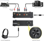 PROZOR Pre Amplifier for Turntable Audiophile M/M Phono preamp with Level Volume Controls with RCA Input, RCA/3.5MM Output interfaces, Low Noise Operation Including 12V 1A Power Adapter