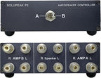 SOLUPEAK P2 2(1)-in-1(2)-Out Amp Amplifier Speaker Switcher Selector Switch Splitter 2-Way Loudspeaker Control Combiner Box