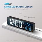 Hournor Digital Clock for Bedroom, Digital Wall Clock for Living Room Decor, Desk Table Clocks, Digital Clock Large Display, Bedroom Smart Alarm Clock for Office Blue