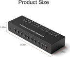 Azduou 8 AV to HDMI Converter, 1080P/720P 8 Way RCA Composite CVBS AV Switch to HDMI Converter Adapter Support 4:3/16:9 Switch for Sega Xbox PS1 PS2 PS3 N64 NGC SNES WII VHS VCR Camera DVD