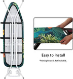 ZCFYGDX Ironing Board Cover Easy Install with Elastic Edge 3 Bottom Nylon Buckle Straps Breathable Ironing Decor Suitable for Wide Ironing Board House Decor Parrot Palm Leaf Print Size-2XL