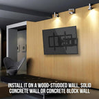 HumanCentric Heavy Duty Full Motion TV Wall Mount for 75-100" TVs, 176lb Capacity, 15° Tilt, 45° Swivel, 24" Extension, Max VESA 900x600mm, Flat or Curved, for Wood or Concrete, Hardware Included