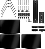 suptek 3 Floating Shelf Wall Bracket with Strengthened Tempered Glass for DVD Players/Cable Boxes/Games Consoles/TV Accessories, 3 Shelves, Black, CS303