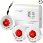 SYNLETT Caregiver Pager Wireless Nurse Call Buttons for Elderly Monitoring SOS Alert System Portable Alarm Call Bell for Nursing Home Care Seniors Patients Emergency