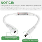 RGBZONE 2 Pack Mini RF LED Dimmer, Single Color Controller for 5050 3528 5630 Strip Lights, DC5V/DC12V/DC24V Single Channel LED Controller, 11-Keys RF Wireless Remote Control