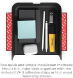 HumanCentric Under Desk Storage Shelf, Drawer Organizer for Office, Workstations, Tables, Sit Stand Desks, Gaming Setups, Mountable Storage Tray, Cable Management, Screw or Stick On, 2 Pack