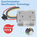 Acridine 20A 240W DC 24V 48V 36V to 12V Step Down Converter Golf Cart Voltage Regulator Reducer Waterproof Buck Transformer Wth Fuse