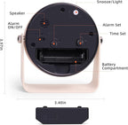 TIMESS Analog Alarm Clock, Silent Non-Ticking Quartz Movement, Battery-Operated with Snooze & On-Demand Light, Easy to Set Gentle Wake Bedside Desk Clock, Ideal for Home, Travel, Office (Yellow)