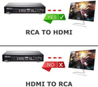 BD&M AV to HDMI Converter, RCA to HDMI, 1080P Mini RCA Composite CVBS Video Audio Converter Adapter Support PAL/NTSC for TV/PC/ PS3/ STB/Xbox VHS/VCR/Blue-Ray DVD Players
